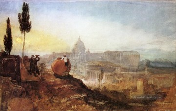 Rom St Peters von der Villa Barberini romantische Turner Ölgemälde
